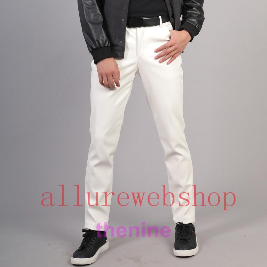旬のレザー A.P.C. LEATHER PANTS ホワイト フランス製 32 Men's White Lambskin Leather Pants | Ron Tomson