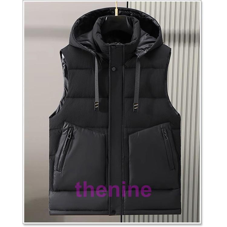 フード付きダウンベスト 黒 ダウンベスト メンズ ブランド 大きいサイズ 5L 6L フード脱着 ゴルフ