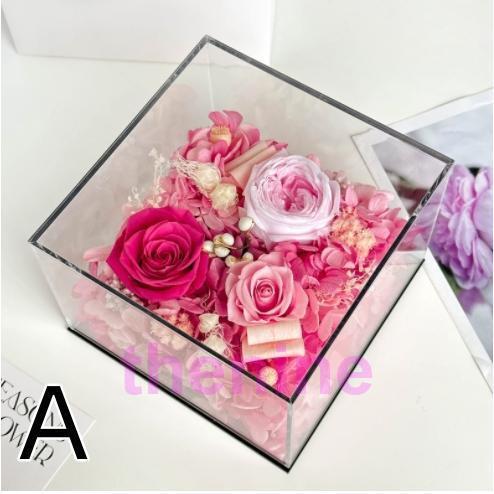 永生花 ソープフラワー ホワイトデー お返し 造花 ボックスフラワー クマ型 プレゼント ギフト薔薇  ボックス 母の日 結婚祝い 枯れない花_1