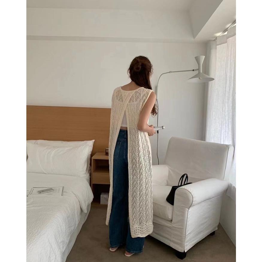 275新品BRILLANTE豪華お花レース付きストレッチロングベスト ロングベスト レース ベスト ノースリーブ レディース 花柄 刺繍