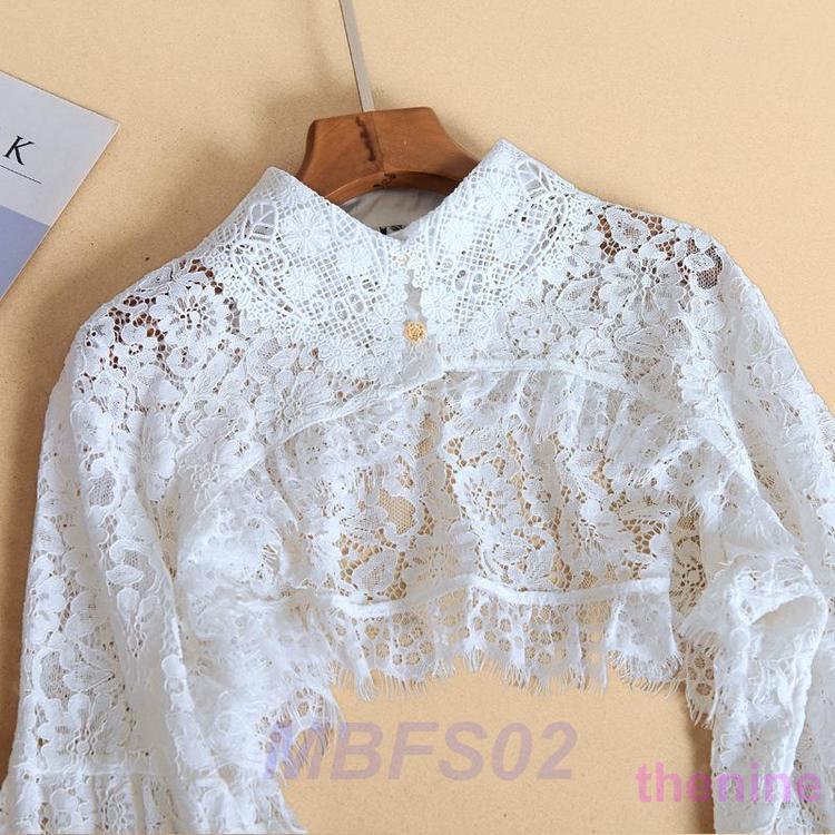 付け襟 レディース つけ襟 付け衿 フリル 袖あり レース 花柄 シャツ フリルネック セーター 刺繍 白 黒 秋 冬 春 夏 刺繍 重ね着 おしゃれ OL つけえり | ブランド登録なし | 02