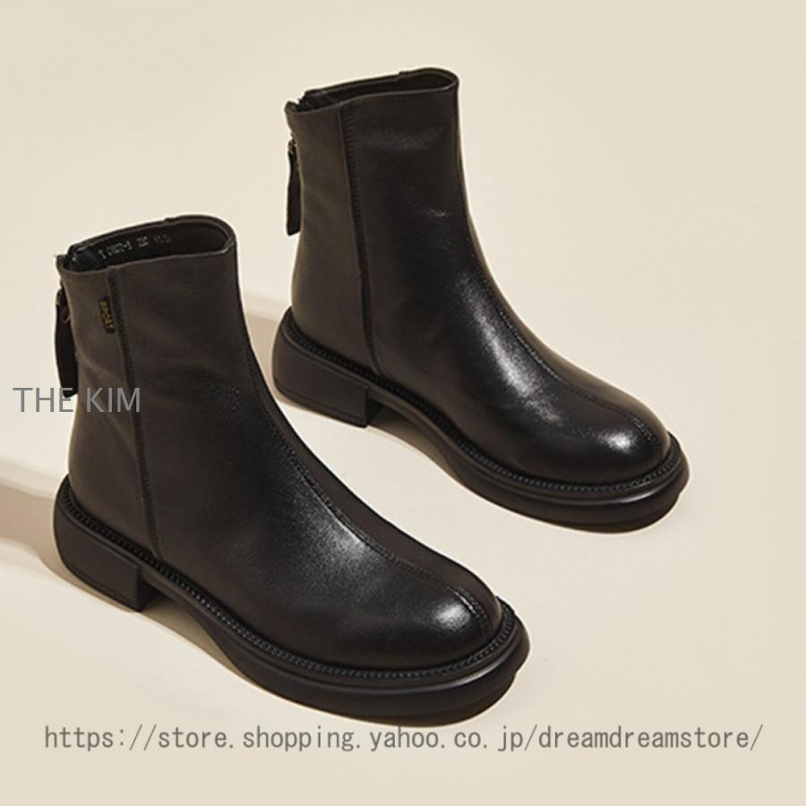 レディース ショートブーツ 本革 バックジップ 柔らかい 歩きやすい カジュアル ショート ブーツ 大きいサイズ ローヒール3.0cm ペタンコ 痛くないブーツ 脚長 レディース ショートブーツ 本革 バックジップ 柔らかい 歩きやすい