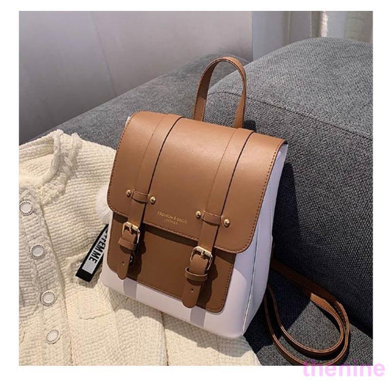 2way バイカラー PUレザー スクエア リュックサック レディース