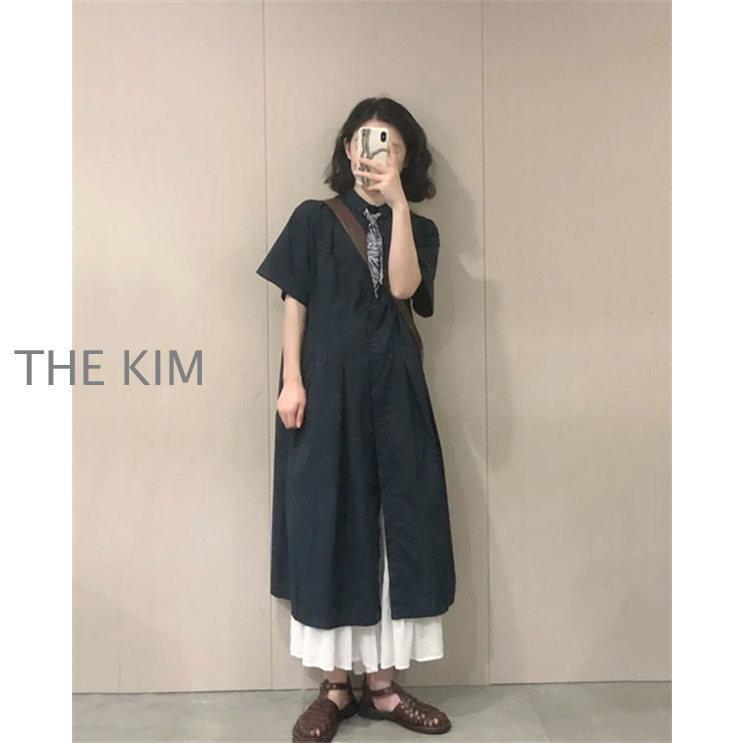 半袖 ワンピース ロングワンピース マキシワンピース レディース 夏 Aライン カジュアル 体型カバー 韓国風 20代30代40代50代 お出かけの画像