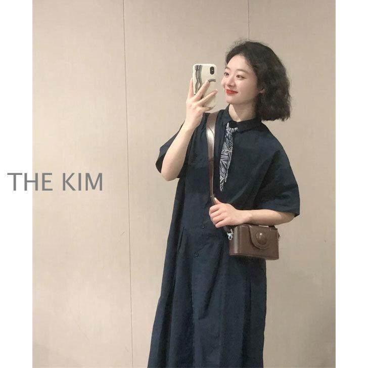 半袖 ワンピース ロングワンピース マキシワンピース レディース 夏 Aライン カジュアル 体型カバー 韓国風 20代30代40代50代 お出かけの画像