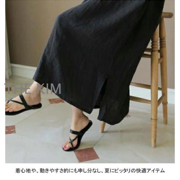 ノースリーブ ワンピース レディース リネンワンピース 夏 ロングワンピ マキシ丈 Aライン 体型カバー タンクワンピ ゆったり レトロ 無地の画像