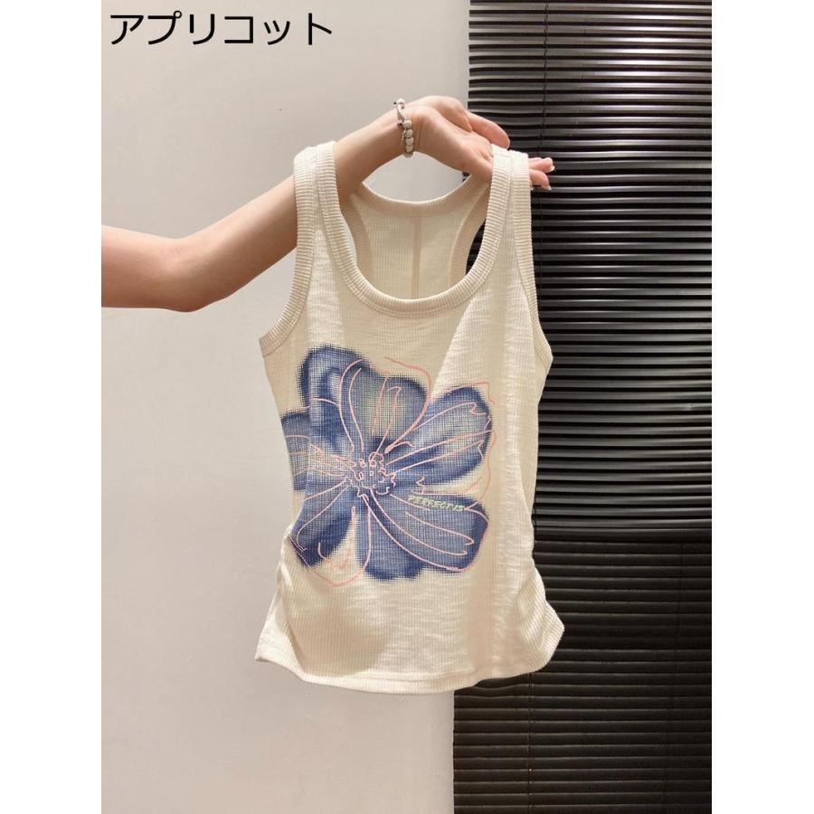 タンクトップ レディース 花柄 Y2K トップス ノースリーブ 夏 