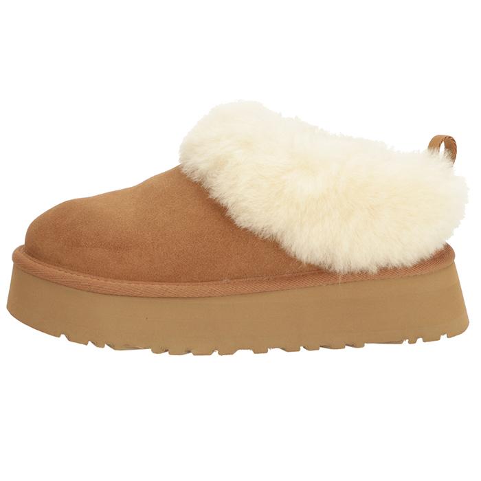 【並行輸入品】 UGG スリッポン TAZZELLE ショートブーツ 厚底 4.0cmヒール スリッパ シープファー シューズ 屋内外兼用 プラットフォーム 1171393