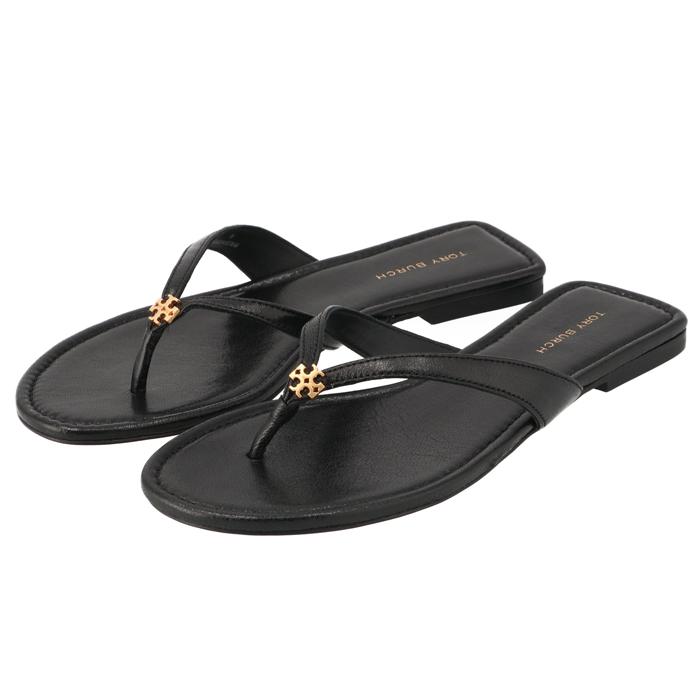 TORY BURCH ブラックレザー トングサンダル TORY BURCH 【並行輸入品】 トングサンダル CLASSIC FLIP FLOP レザー