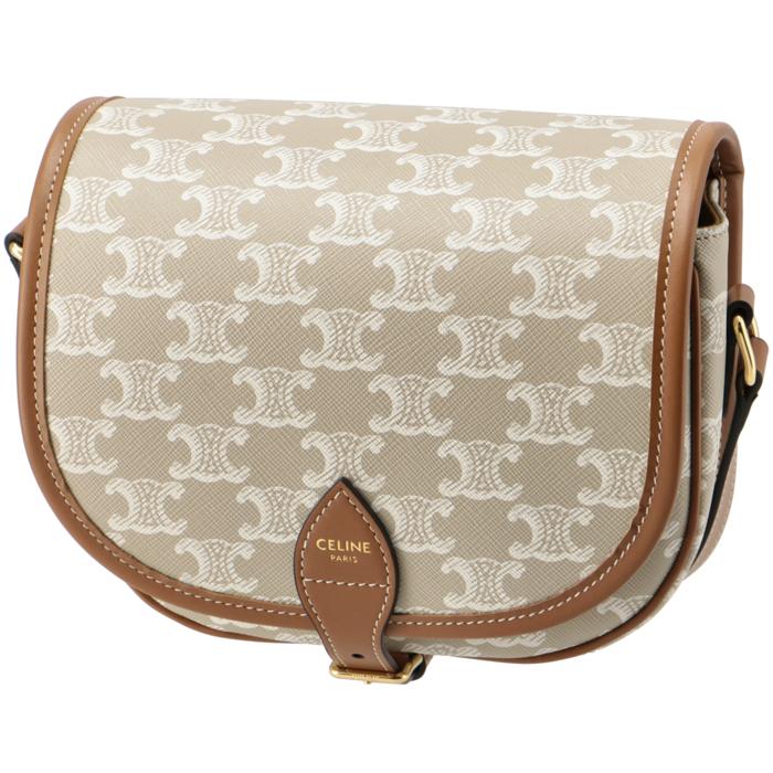 セリーヌ　ファルコ　ショルダー　バッグ　トリンオフ CELINE セリーヌ ファルコ トリオンフ ショルダーバッグ PVC ホワイト