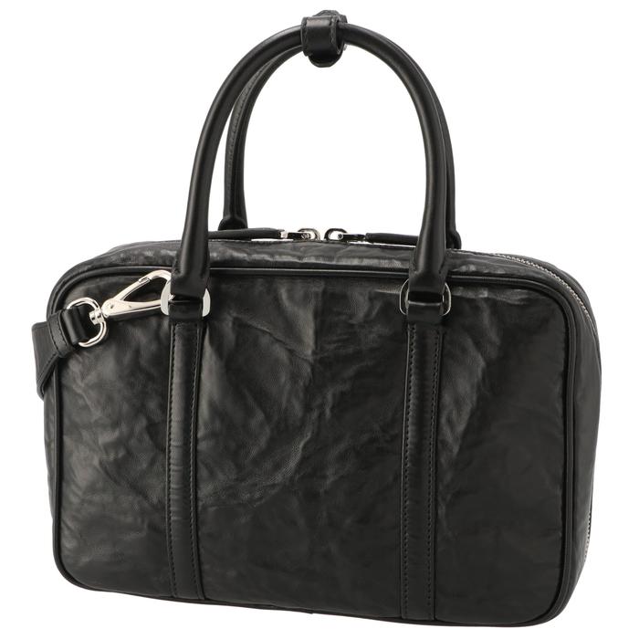 PRADA トートバッグ レザー ハンドバッグ 三角ロゴ ポーチ付き PRADA トートバッグ レザー ハンドバッグ 三角ロゴ ポーチ付き