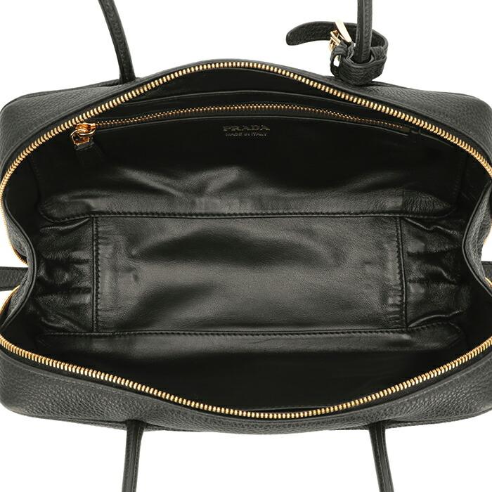 美品 シルクPRADA 黒 リングハンドル パーティーバッグ PRADA（プラダ） 【並行輸入品】 ハンドバッグ ミディアム ダブル