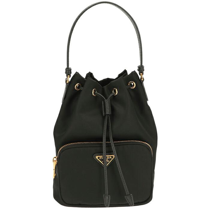 PRADA(プラダ) デュエット Re-Nylon × オーストリッチ バケットバッグ ショルダーバッグ 2WAY ハンド 肩掛け 斜め掛け 巾着袋 ナイロン オーストリッチ ベージュ ゴールド金具 1BH038 レディース 40802185947【中古】【アラモード】 PRADA（プラダ） 【並行輸入品】 ハンドバッグ デュエット Re-Nylon