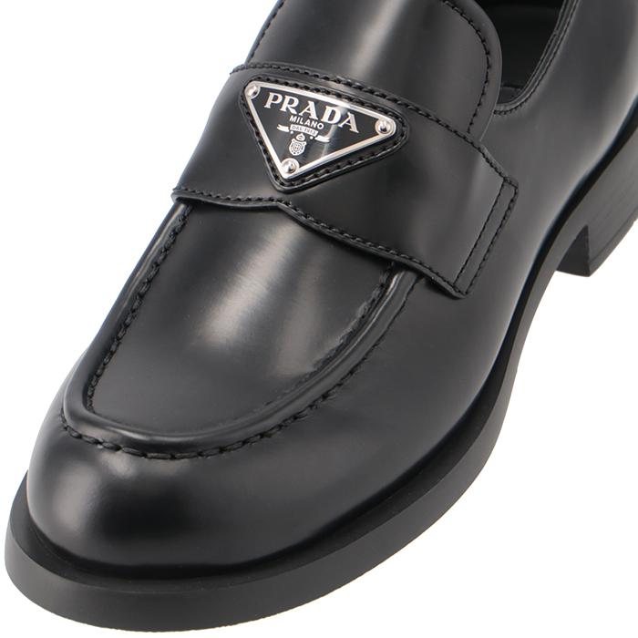 PRADA プラダ ローファー 三角ロゴ ブラッシュドレザー フラット PRADA プラダ ローファー 三角ロゴ ブラッシュドレザー フラット
