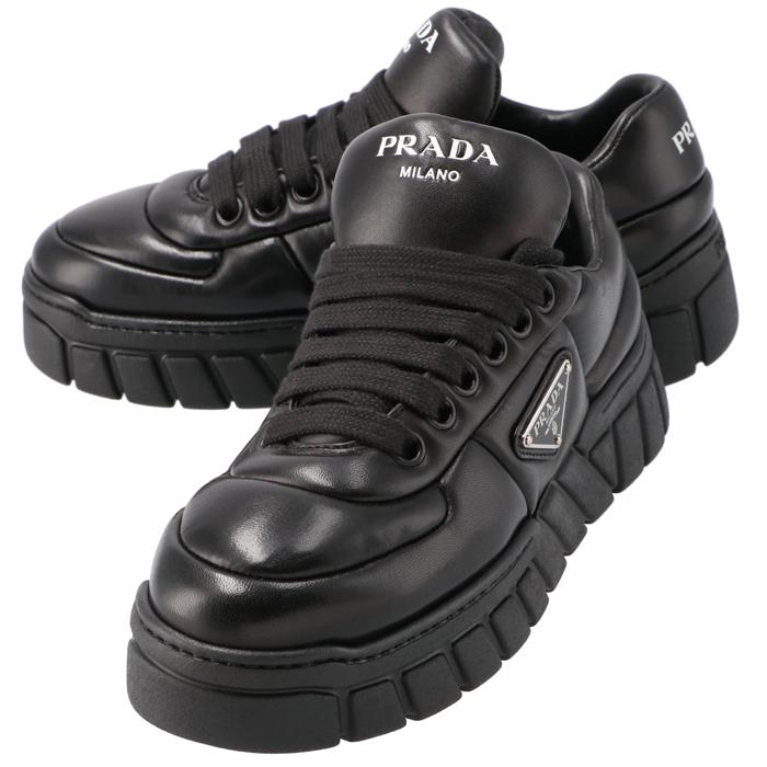 PRADA 【並行輸入品】 スニーカー パデッドレザー 三角ロゴ