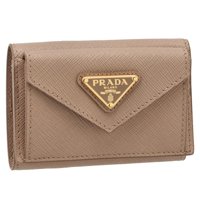 PRADA プラダ 財布 三つ折り サフィアーノ トライアングル ミニ PRADA プラダ 財布 三つ折り サフィアーノ トライアングル ミニ