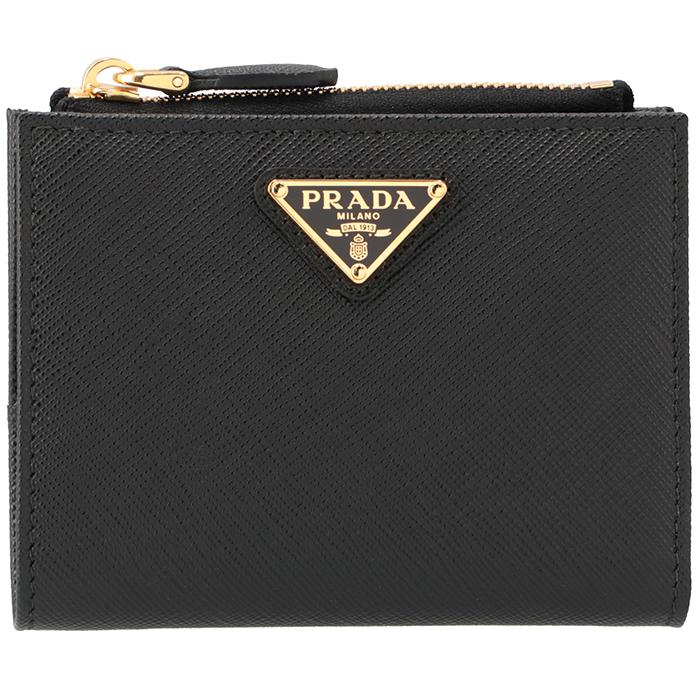 PRADA プラダ 財布 二つ折り 三角ロゴ サフィアーノ タブ PRADA プラダ 財布 二つ折り 三角ロゴ サフィアーノ タブ