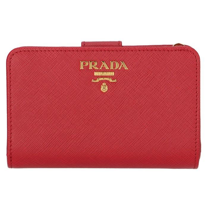 プラダ PRADA 財布 二つ折り財布 型押しカーフスキン 1ML225 QWA 68Z｜asafezone｜02