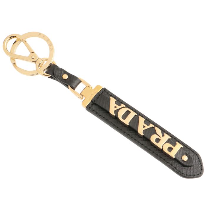 美品 PRADA プラダ キーリング サフィアーノ レザー ストラップ メンズ PRADA（プラダ） 【並行輸入品】 キーホルダー SAFFIANO METAL ロゴ