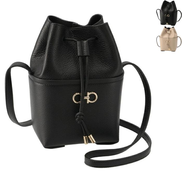 【極美品】 Ferragamo ガンチーニ ミニ ショルダーバッグ 保存袋付き FERRAGAMO（フェラガモ） 【並行輸入品】 ショルダーバッグ ダブル