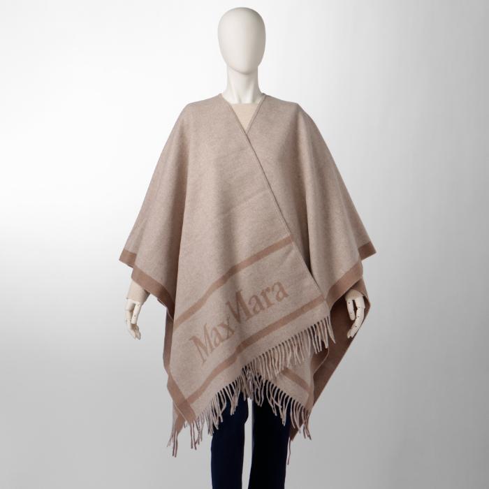 マックスマーラ MAX MARA ポンチョ ウール HILDE ジャカードロゴ 