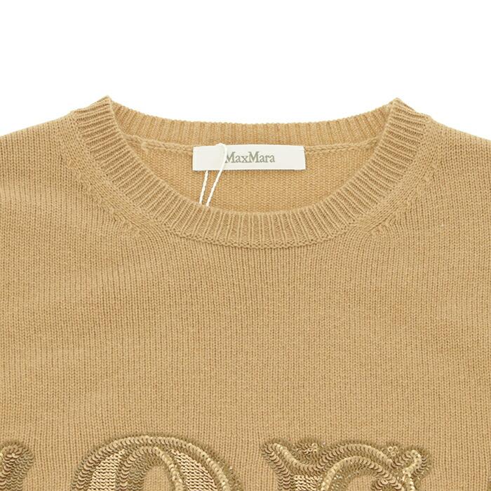MaxMara 1951 ロゴ入り ベージュセーター M 完売必至】マックスマーラ