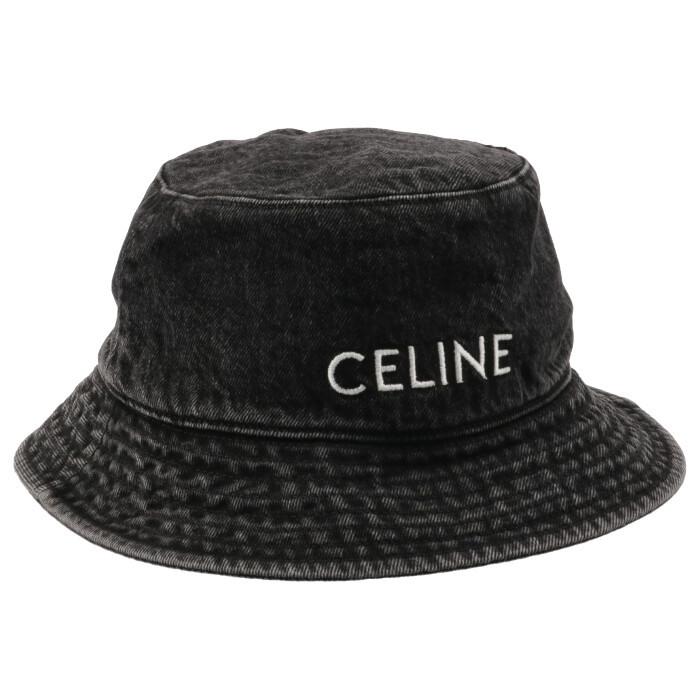 セリーヌ CELINE デニム ロゴ バケットハット 帽子 バケットハット
