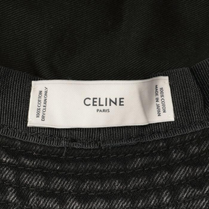 セリーヌ CELINE デニム ロゴ バケットハット 帽子 バケットハット