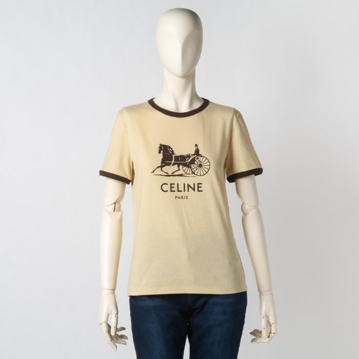 SALE セリーヌ CELINE サルキー Tシャツ クルーネック Tシャツ/カットソー 2X575 114L 11MR