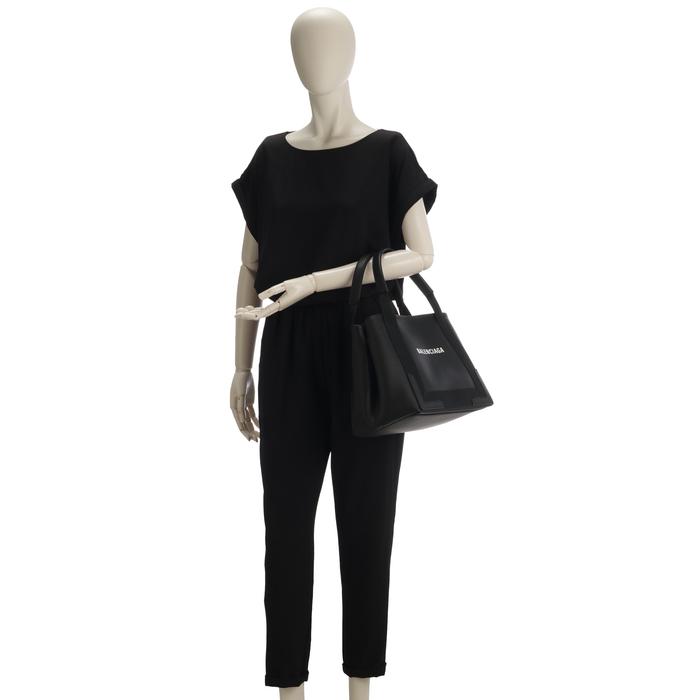 BALENCIAGA トートバッグ ネイビー カバ スモール レザー バッグ