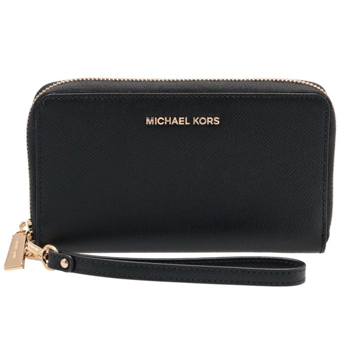 マイケル マイケル コース MICHAEL MICHAEL KORS 長財布 JET SET リストレット スマホポケット ラージ ラウンドファスナー長財布 34F9GTVE9L 0001 MICHAEL KORS（マイケルコース） 【並行輸入品】 MICHAEL MICHAEL KORS