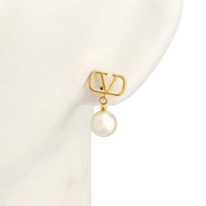 VALENTINO ゴールドパールドロップピアス Valentino Garavani Vロゴ パールドロップ ピアス 通販 - FARFETCH