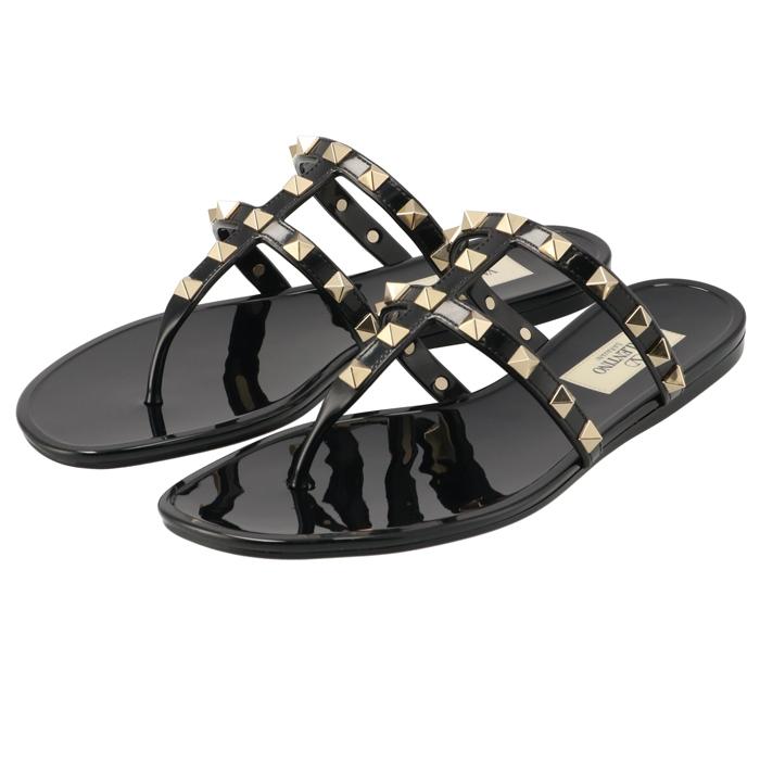 ヴァレンティノガラバーニメタルケージサンダル黒