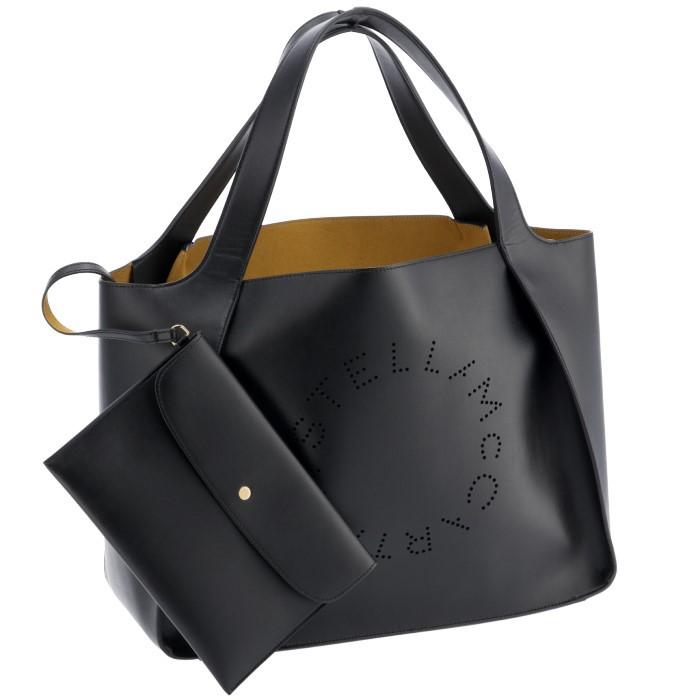 ステラマッカートニー STELLA MCCARTNEY レザー ロゴバッグ トートバッグ ポーチ付き トートバッグ 502793 W8542 1000 :502793W85421000