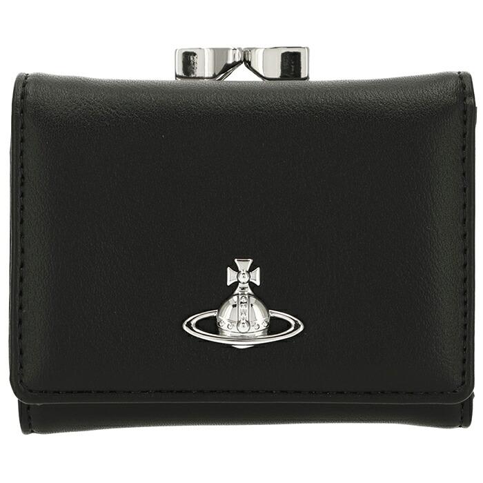 【᯽新品᯽】ヴィヴィアンウエストウッド 三つ折り財布 がま口 オーブ ブラック Vivienne Westwood（ヴィヴィアンウエストウッド） 【並行輸入品