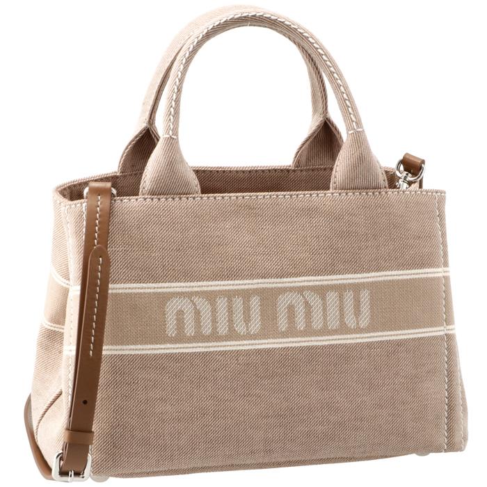 ミュウミュウ MIU MIU トートバッグ ジャカードロゴデニム 2WAY 