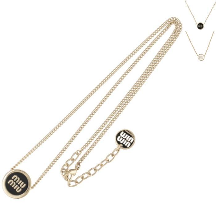 miu miu（ミュウミュウ） 【並行輸入品】 ネックレス ロゴ エナメル 