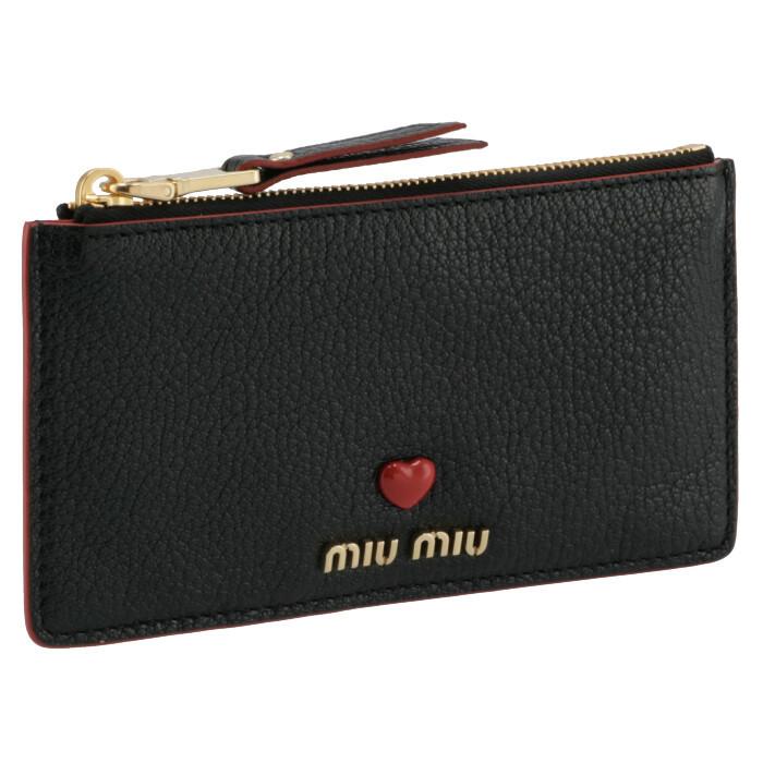 ミュウミュウ MIU MIU カードホルダー＆コインケース マドラスLOVE 