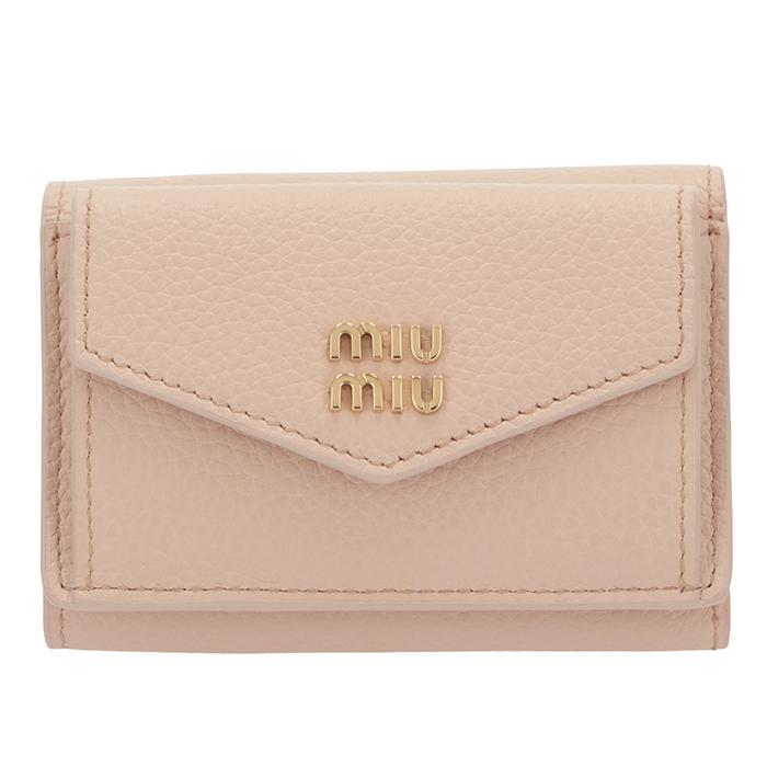 miu miu（ミュウミュウ） 【並行輸入品】 財布 三つ折り レザー ロゴ
