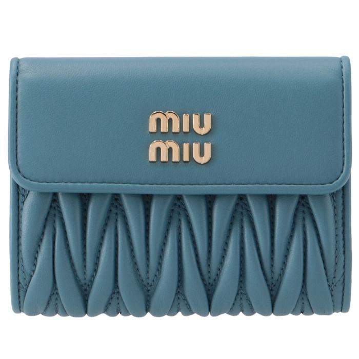 miu ミュウミュウ MIU 財布 二つ折り マテラッセ 折りたたみ 二つ折り  