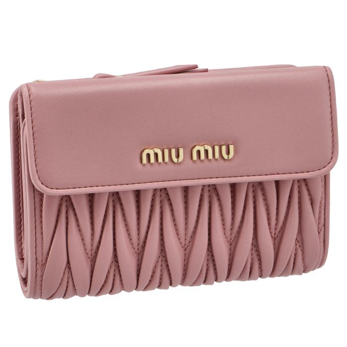 ミュウミュウ MIU MIU 財布 二つ折り マテラッセ 折りたたみ財布 二つ折り財布 5ML225 N88 028