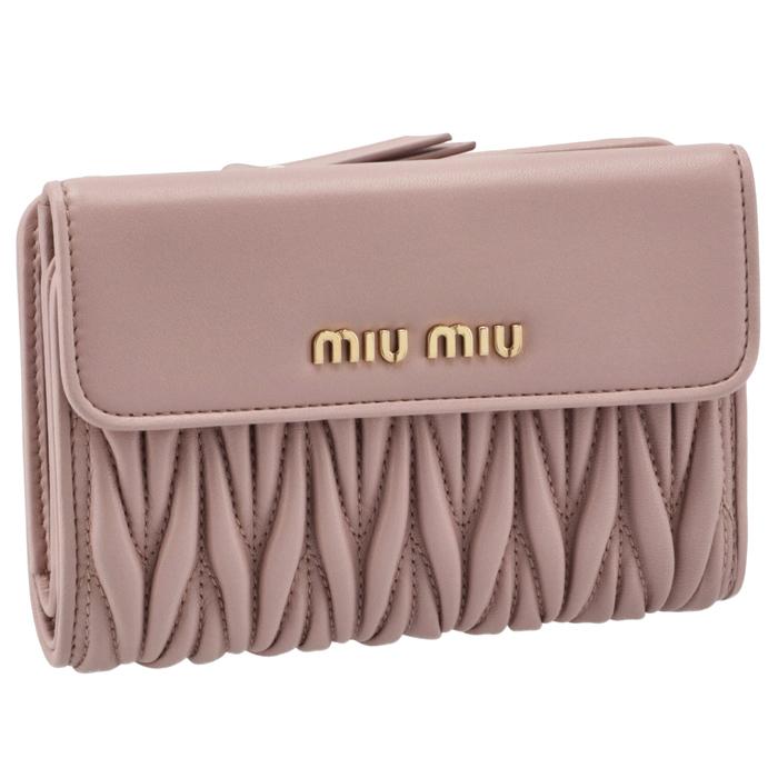 ミュウミュウ MIU MIU 財布 二つ折り マテラッセ 折りたたみ 二つ折り