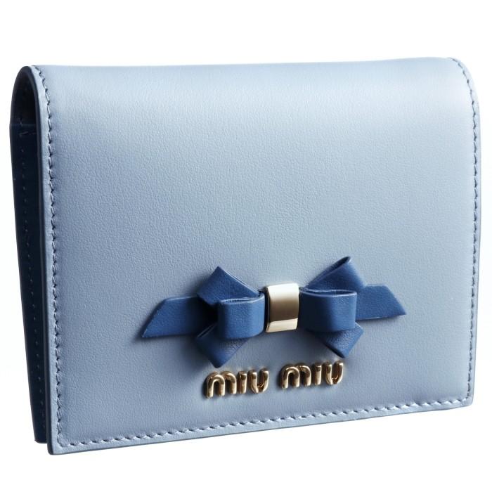 ミュウミュウ MIU MIU 財布 リボン 二つ折り ミニ財布 二つ折り財布  