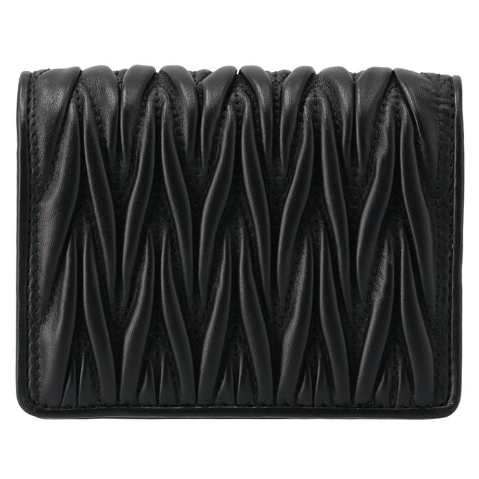 希少✨ミュウミュウ ケース ダイアグラム ファスナー キルティング 黒 ミュウミュウ MIU MIU 財布 二つ折り マテラッセ ミニ財布 ダイヤ