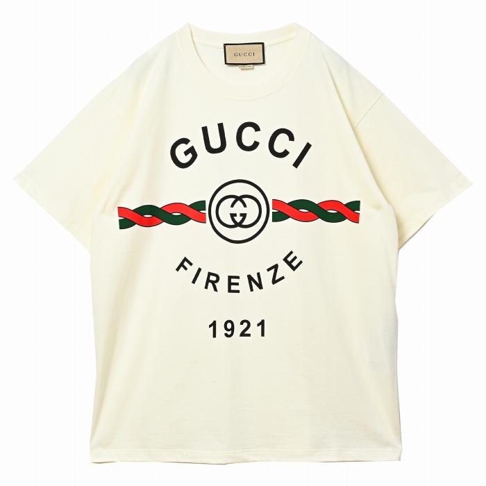 GUCCI メンズ Tシャツ コットンジャージー GUCCI FIRENZE 1921 ロゴ 