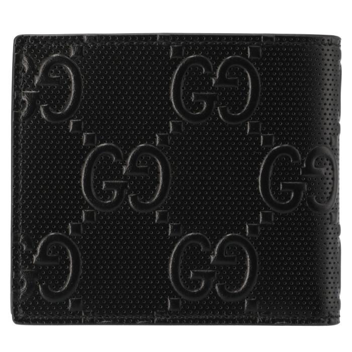 【新品未使用】GUCCI 二つ折り財布 GGエンボス　ブラック　625555 GUCCI グッチ メンズ 財布 二つ折り GGエンボス 二つ折り財布