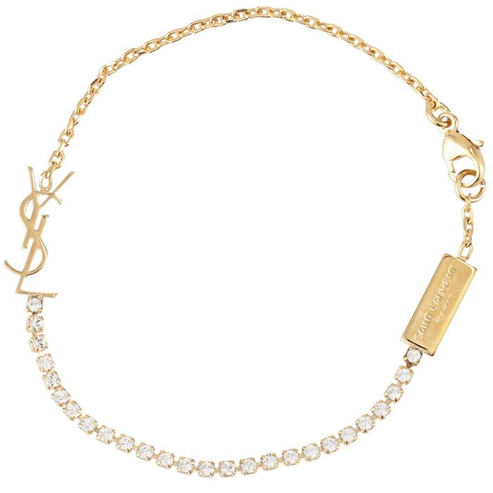 希少/美品✨ イヴサンローラン ブレスレット ラインストーン YSL ロゴ SAINT LAURENT 【並行輸入品】 サンローラン ブレスレット カサンドラ