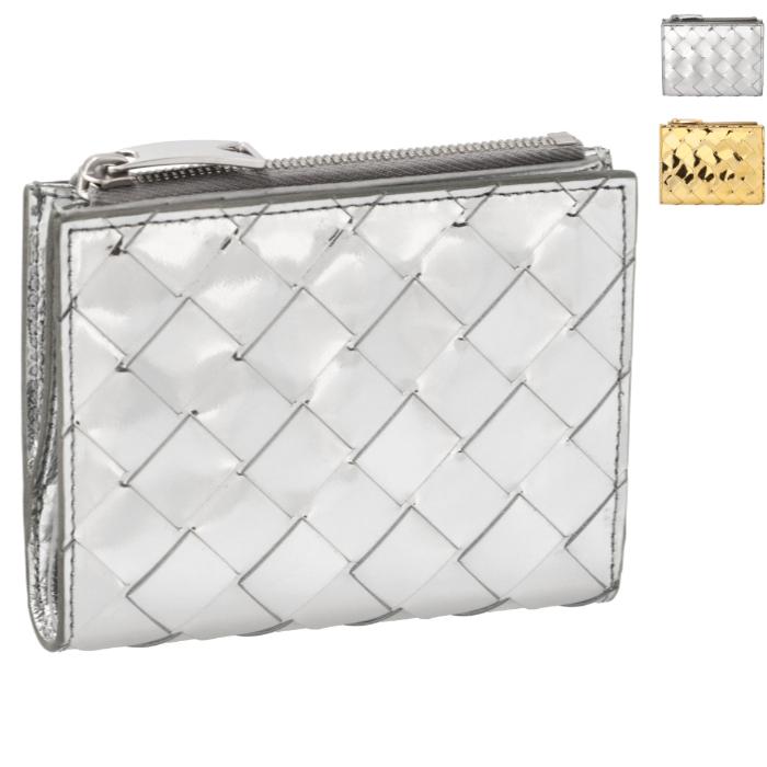 ボッテガ ヴェネタ BOTTEGA VENETA 財布 二つ折り イントレチャート スモール ファスナーウォレット メタリックラミネート 二つ折り財布 742330 V3QM5 BOTTEGA VENETA（ボッテガ・ヴェネタ） 【並行輸入品】 財布 二つ折り
