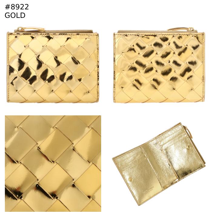 ボッテガ ヴェネタ BOTTEGA VENETA 財布 二つ折り イントレチャート スモール ファスナーウォレット メタリックラミネート 二つ折り財布 742330 V3QM5 BOTTEGA VENETA（ボッテガ・ヴェネタ） 【並行輸入品】 財布 二つ折り