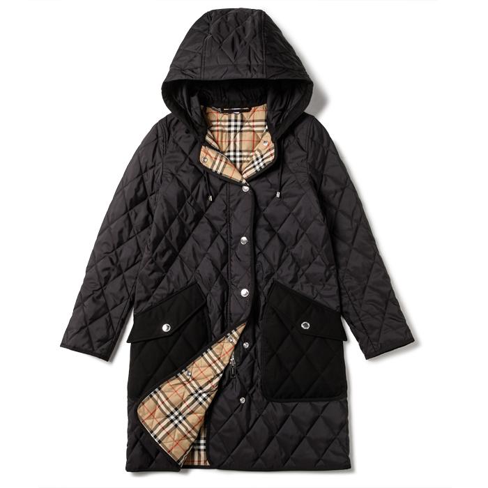 BURBERRY フーテッドコート ダイアモンドキルティング サーモ  